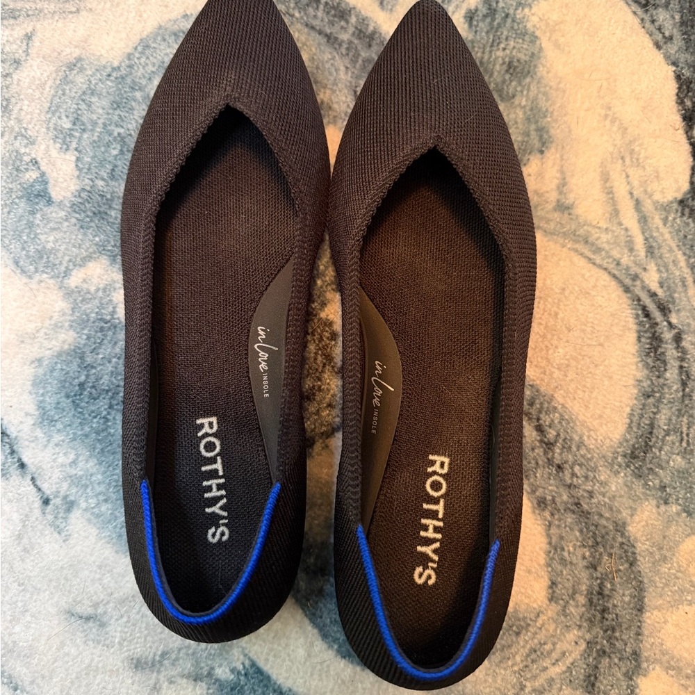 Rothy's Women's Black The Point II Pointed Knit Flats